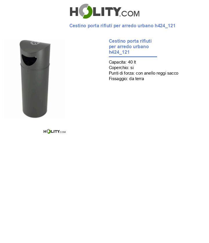 Cestino porta rifiuti per arredo urbano h424_121