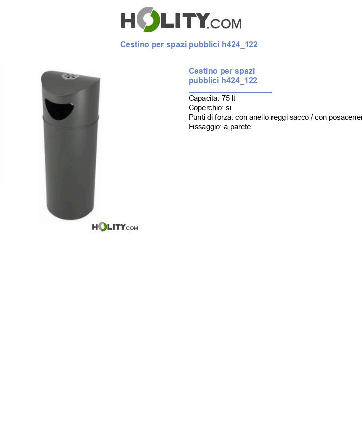 Cestino per spazi pubblici h424_122