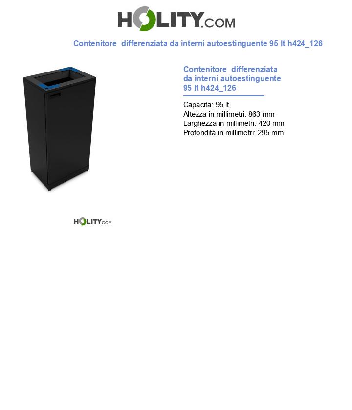 Contenitore  differenziata da interni autoestinguente 95 lt h424_126