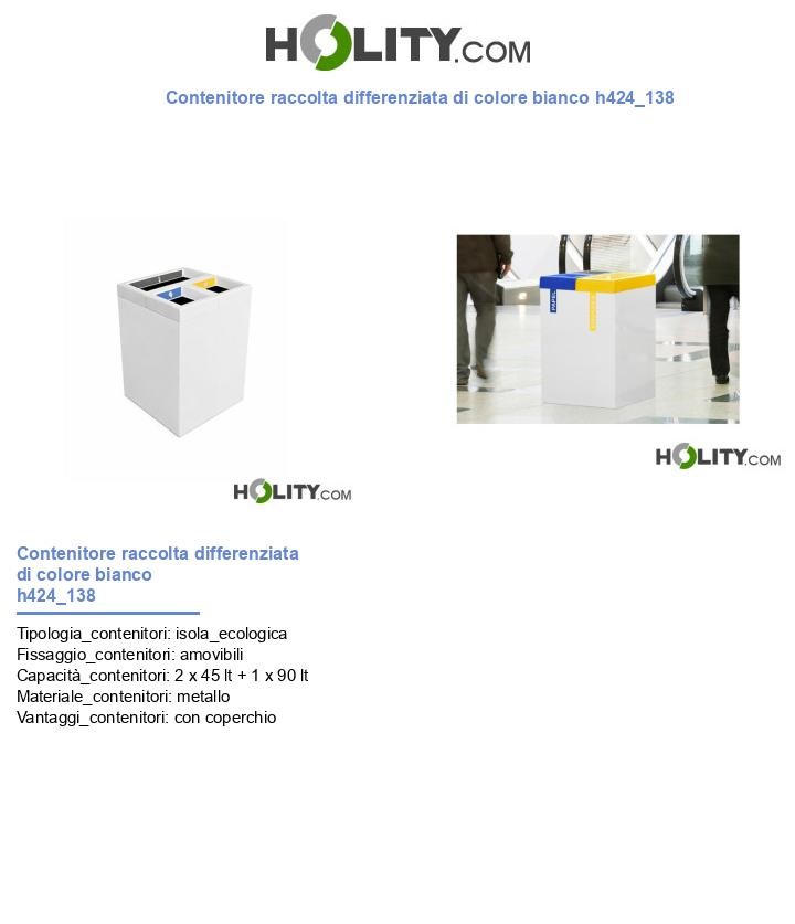 Contenitore raccolta differenziata di colore bianco h424_138