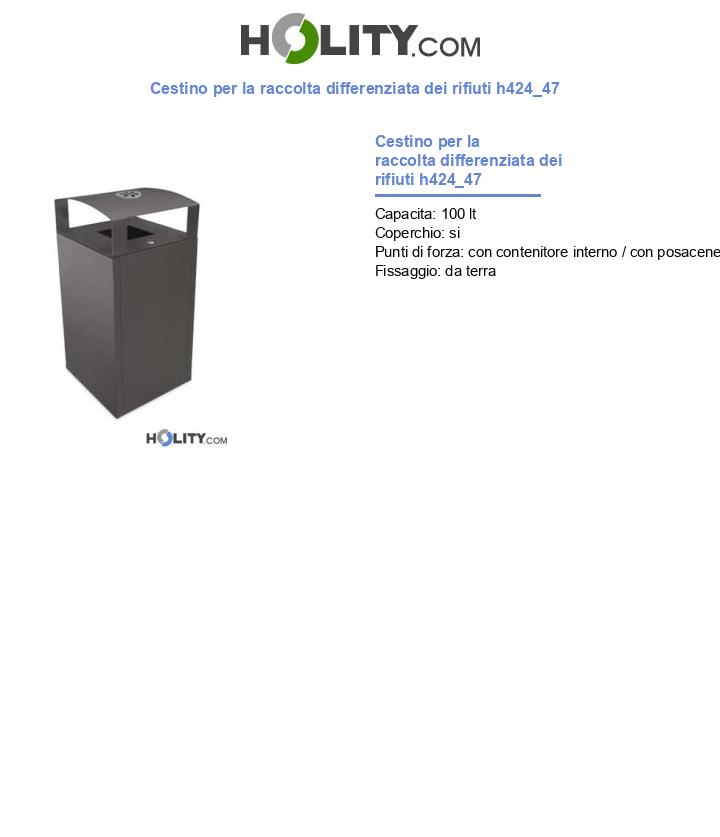 Cestino per la raccolta differenziata dei rifiuti h424_47