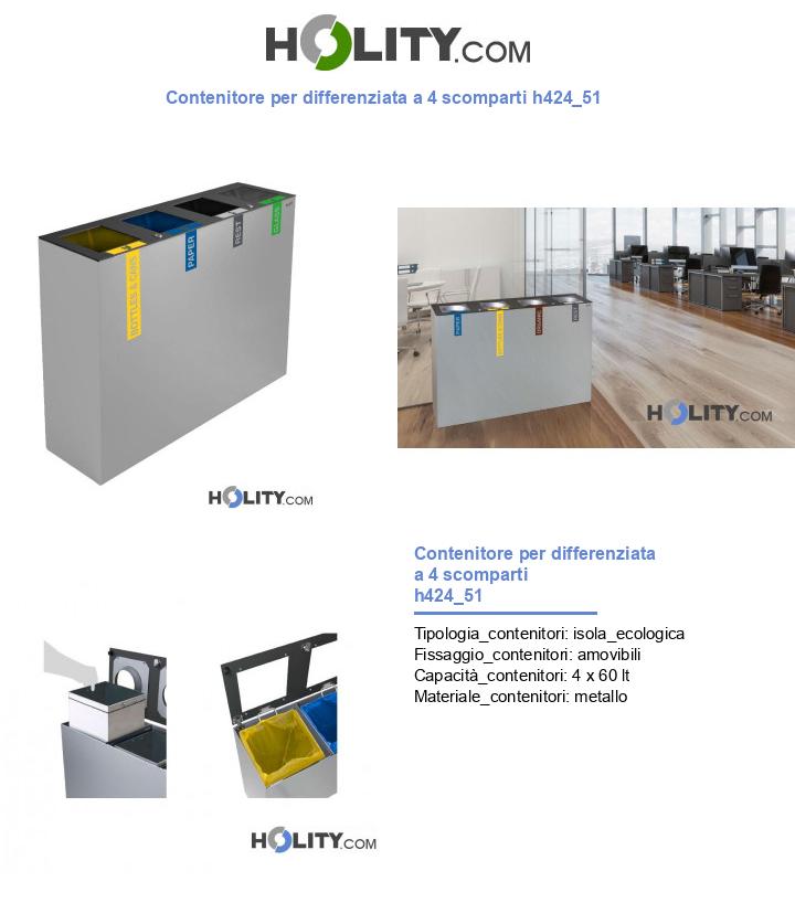 Contenitore per differenziata a 4 scomparti h424_51