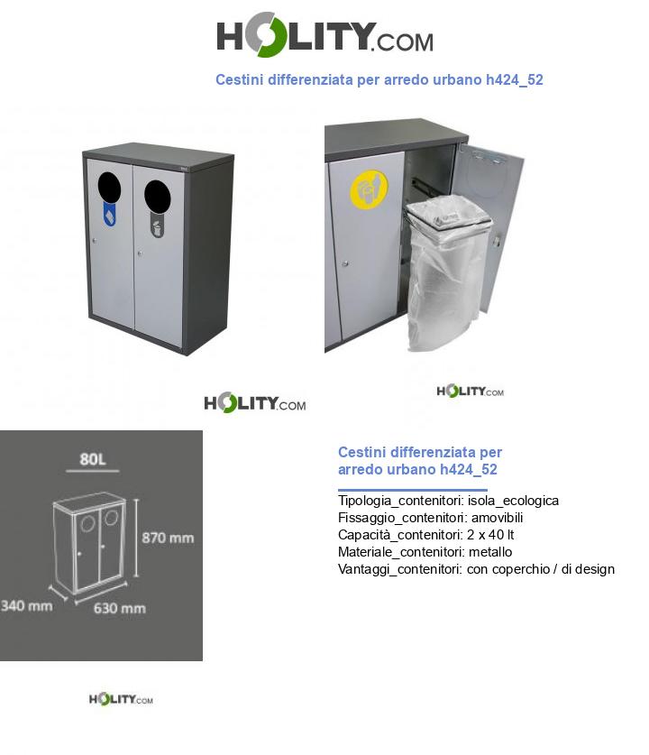 Cestini differenziata per arredo urbano h424_52