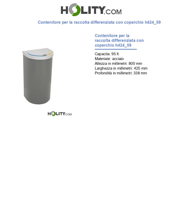 Contenitore per la raccolta differenziata con coperchio h424_59