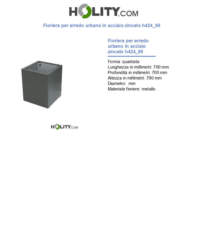 Fioriera per arredo urbano in acciaio zincato h424_66