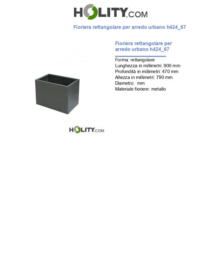 Fioriera rettangolare per arredo urbano h424_67
