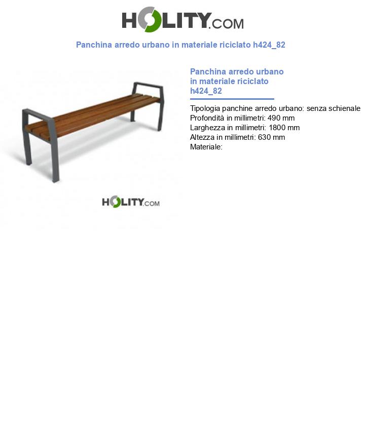 Panchina arredo urbano in materiale riciclato h424_82