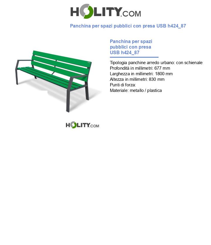 Panchina per spazi pubblici h424_87