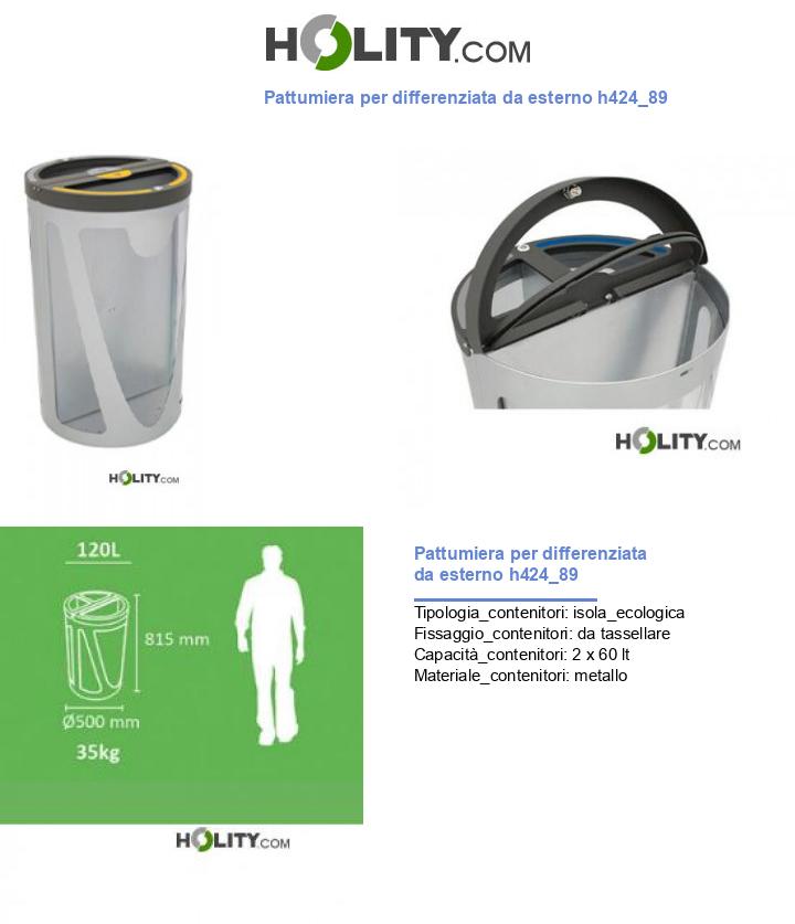 Pattumiera per differenziata da esterno h424_89