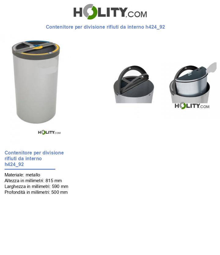 Contenitore per divisione rifiuti da interno h424_92
