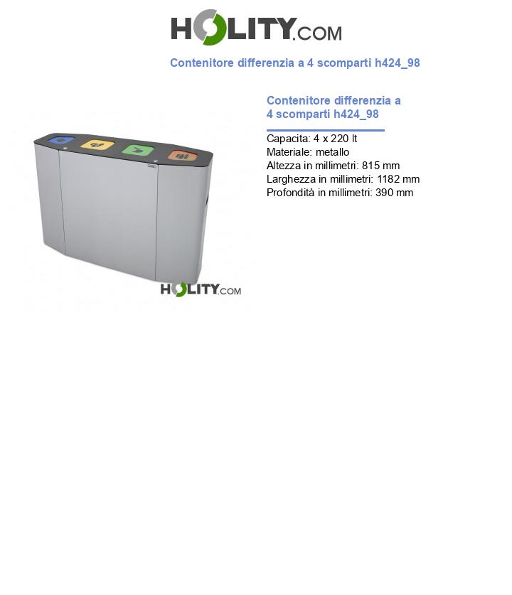 Contenitore differenzia a 4 scomparti h424_98
