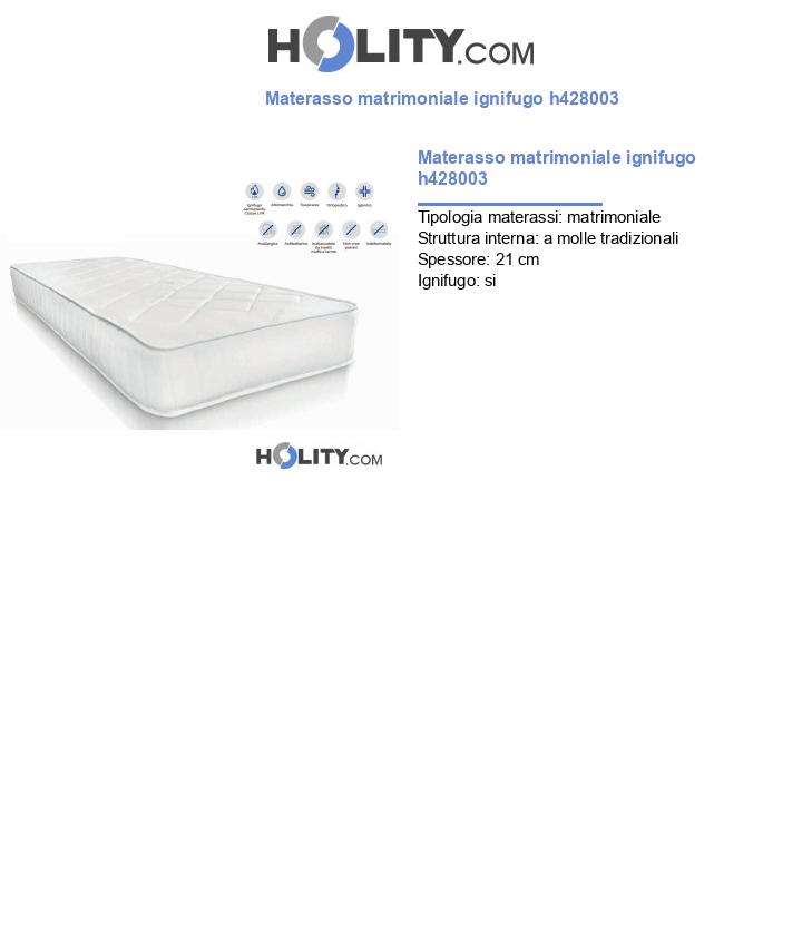 Materasso matrimoniale ignifugo h428003
