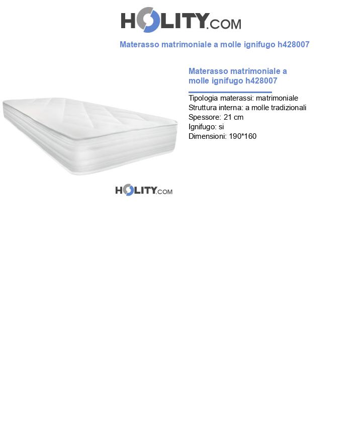 Materasso matrimoniale a molle ignifugo h428007