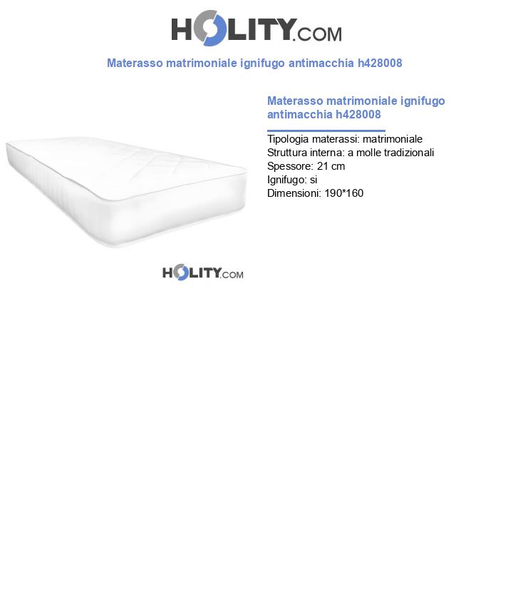 Materasso matrimoniale ignifugo antimacchia h428008