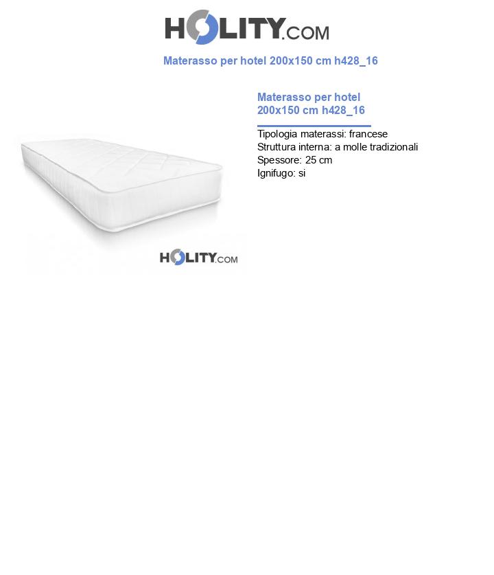 Materasso per hotel 200x150 cm h428_16