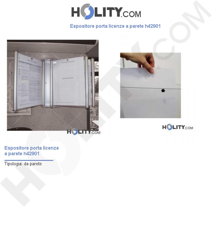 Espositore porta licenze a parete h42901