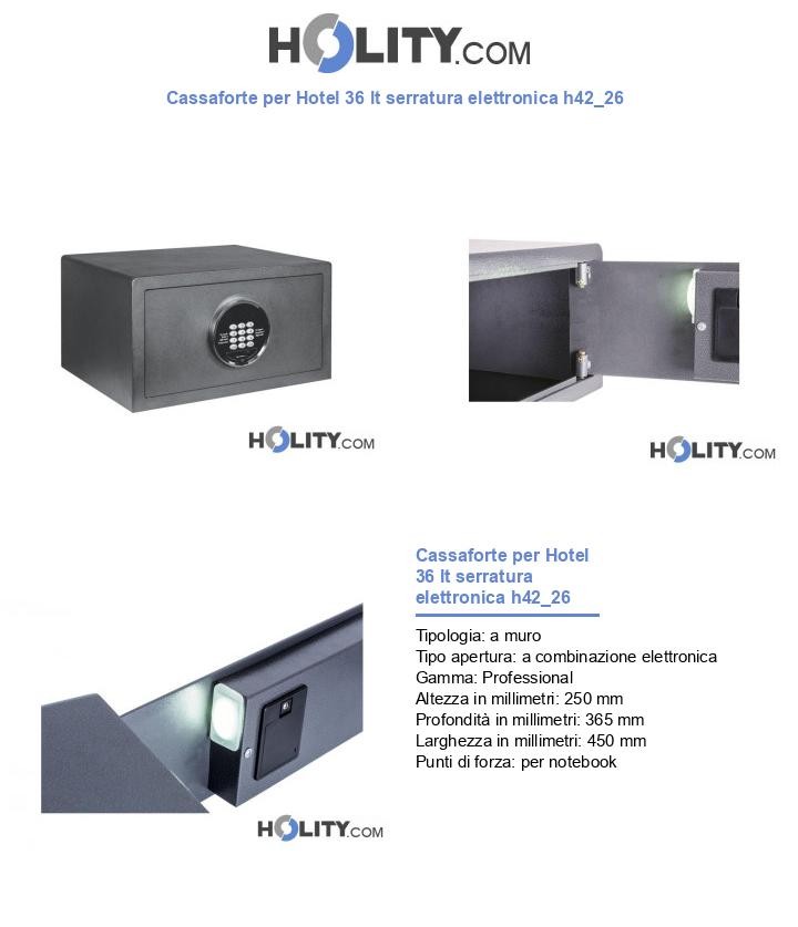 Cassaforte per Hotel 36 lt serratura elettronica h42_26