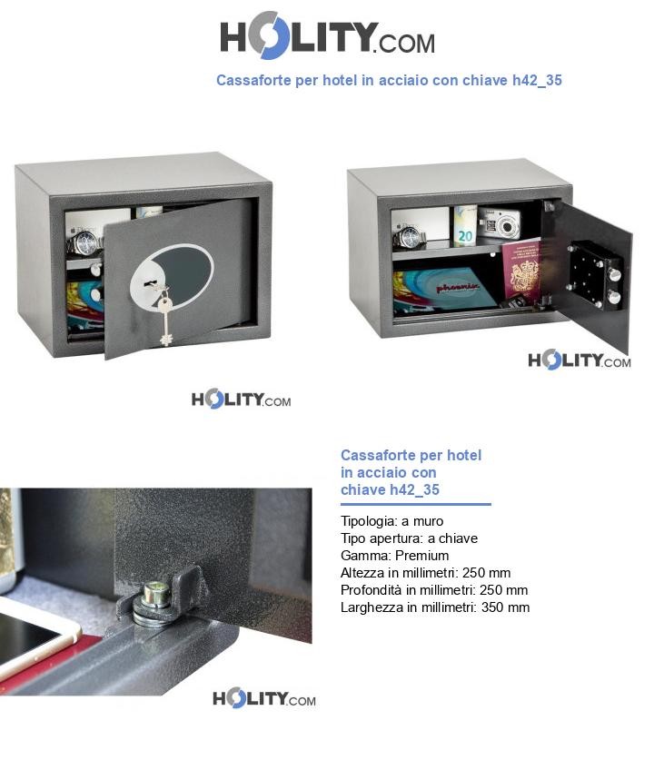 Cassaforte per hotel in acciaio con chiave h42_35