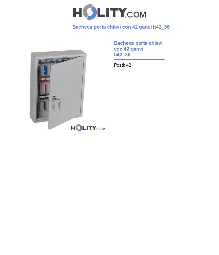Bacheca porta chiavi con 42 ganci h42_36