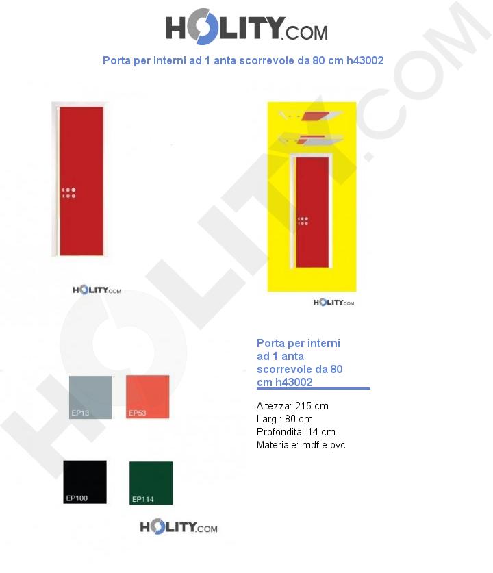 Porta per interni ad 1 anta scorrevole da 80 cm h43002