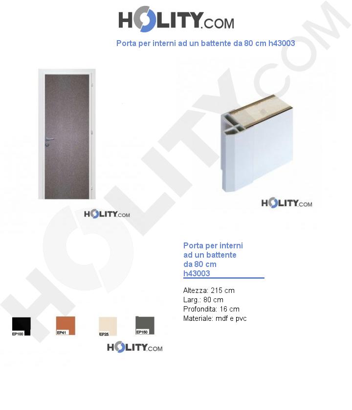 Porta per interni ad un battente da 80 cm h43003