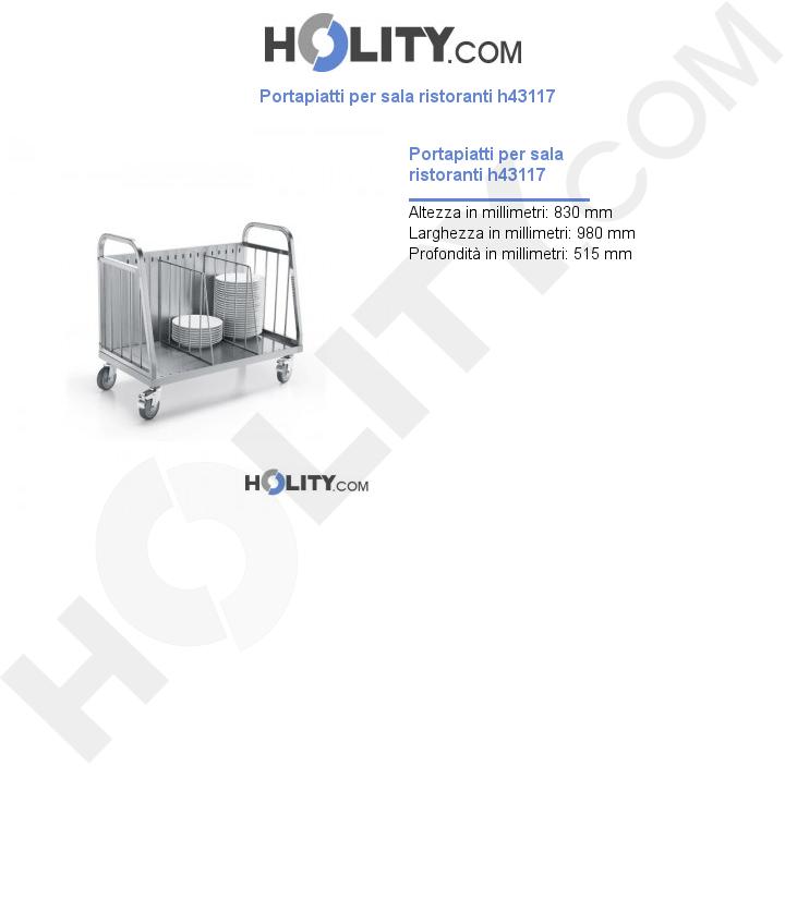 Portapiatti per sala ristoranti h43117