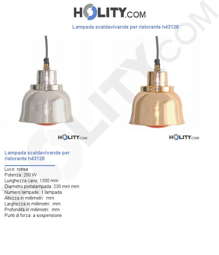 Lampada scaldavivande per ristorante h43128
