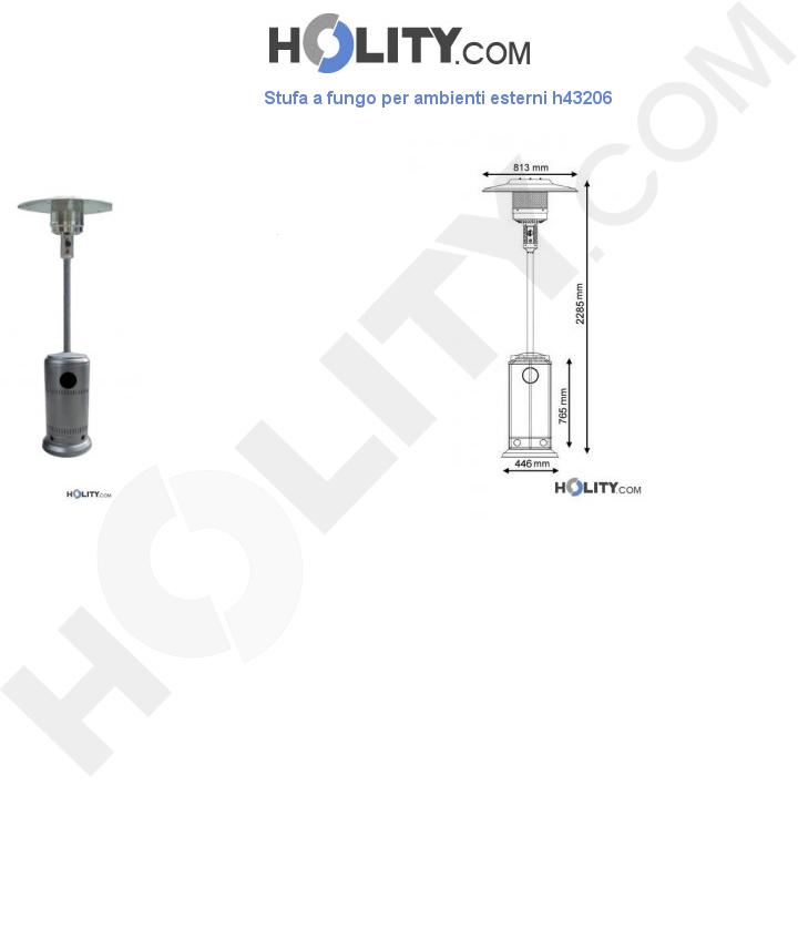 Stufa a fungo per ambienti esterni h43206