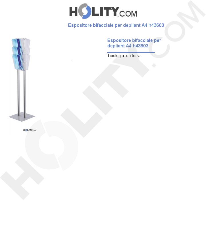 Espositore bifacciale per depliant A4 h43603