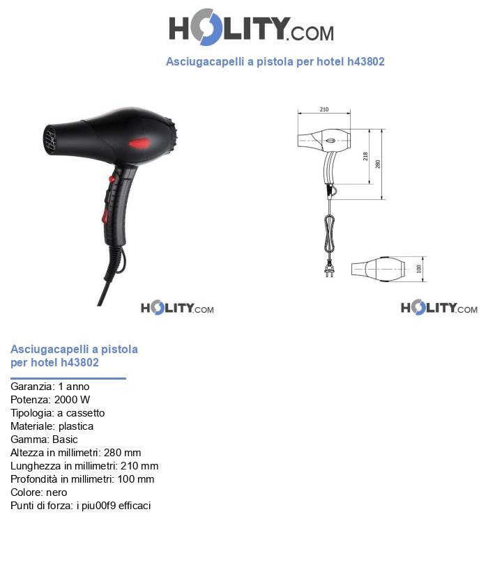 Asciugacapelli a pistola per hotel h43802