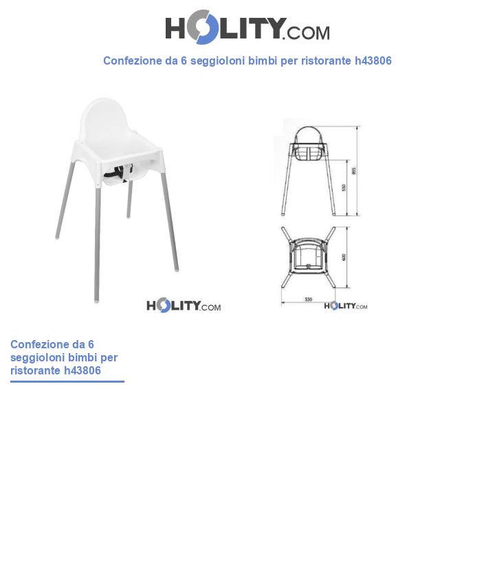 Confezione da 6 seggioloni bimbi per ristorante h43806