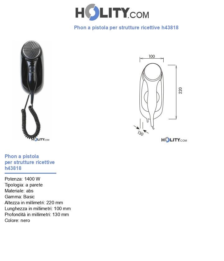 Phon a pistola per strutture ricettive h43818