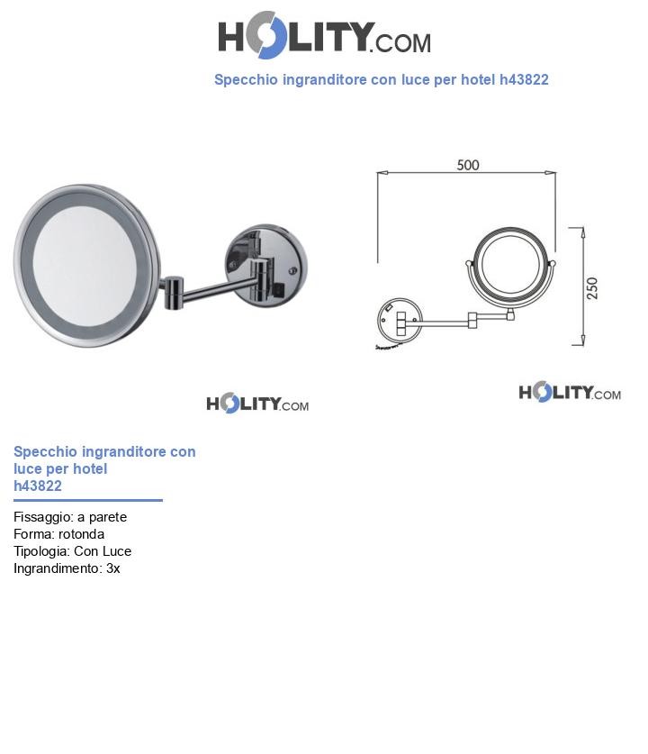 Specchio ingranditore con luce per hotel h43822