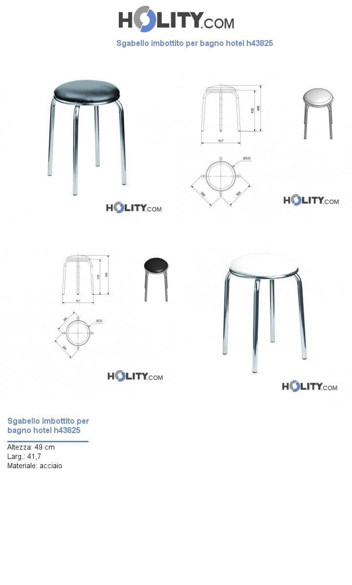 Sgabello imbottito per bagno hotel h43825