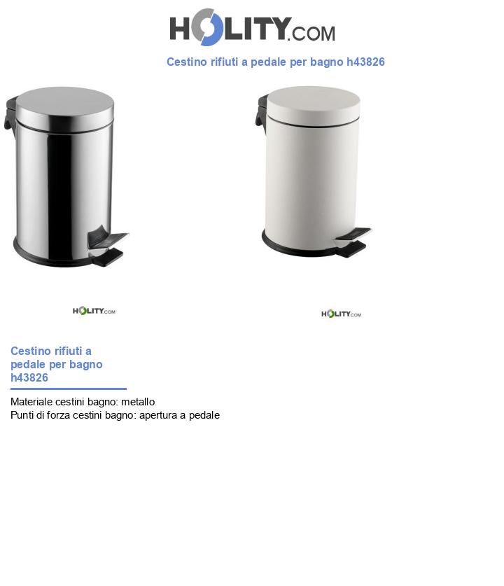 Cestino rifiuti a pedale per bagno h43826