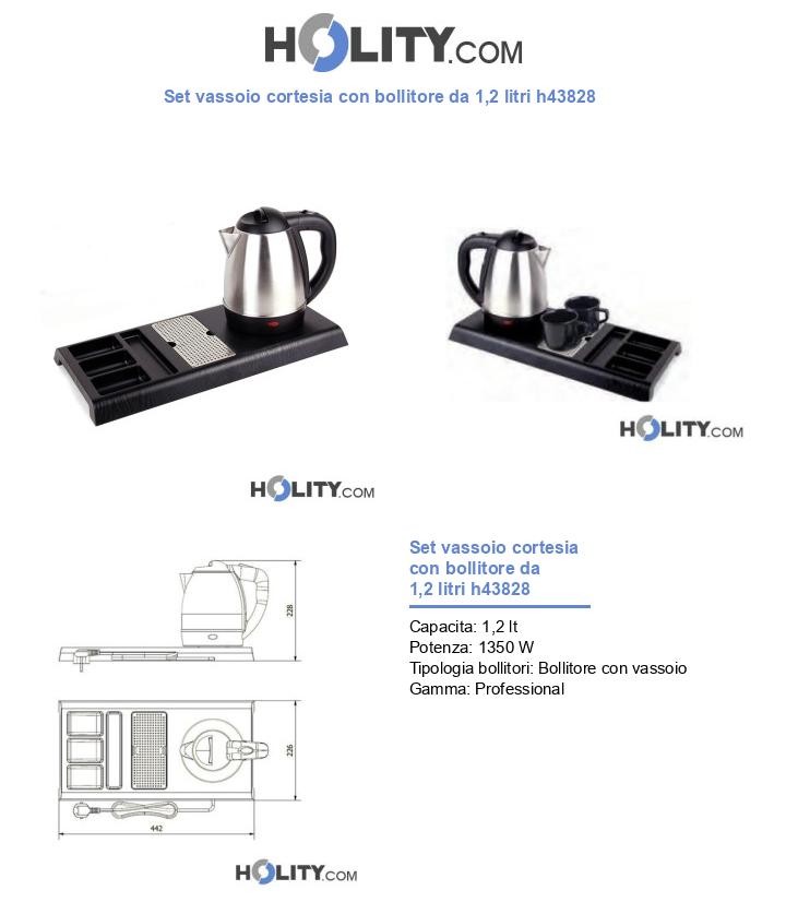 Set vassoio cortesia con bollitore da 1,2 litri h43828
