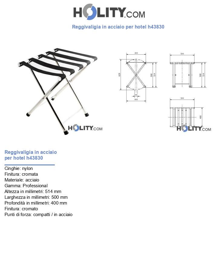 Reggivaligia in acciaio per hotel h43830