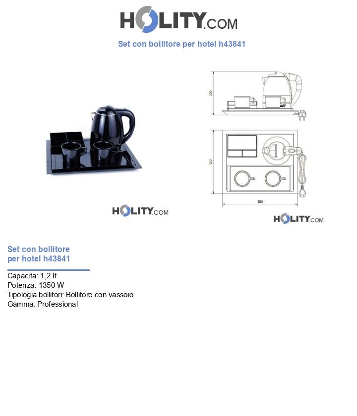 Set con bollitore per hotel h43841