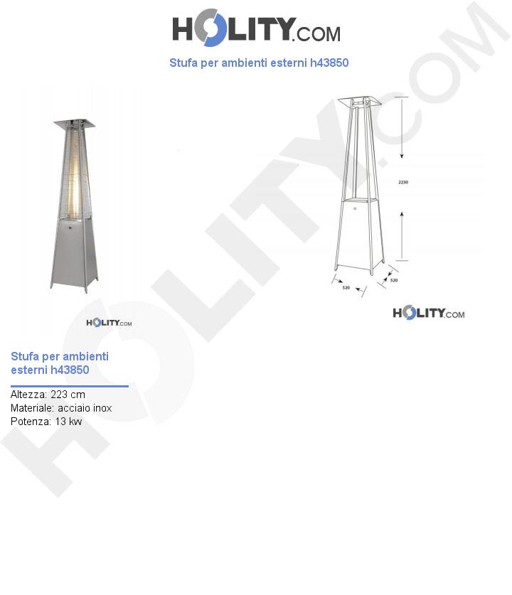 Stufa per ambienti esterni h43850