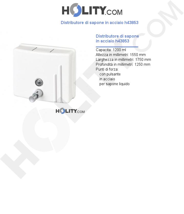 Distributore di sapone in acciaio h43853