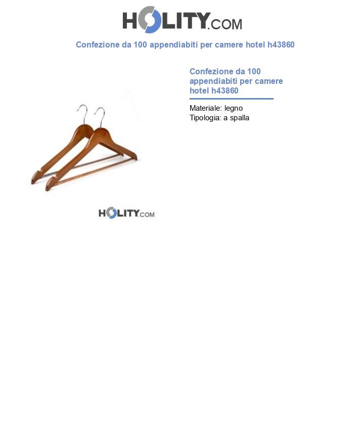 Confezione da 100 appendiabiti per camere hotel h43860