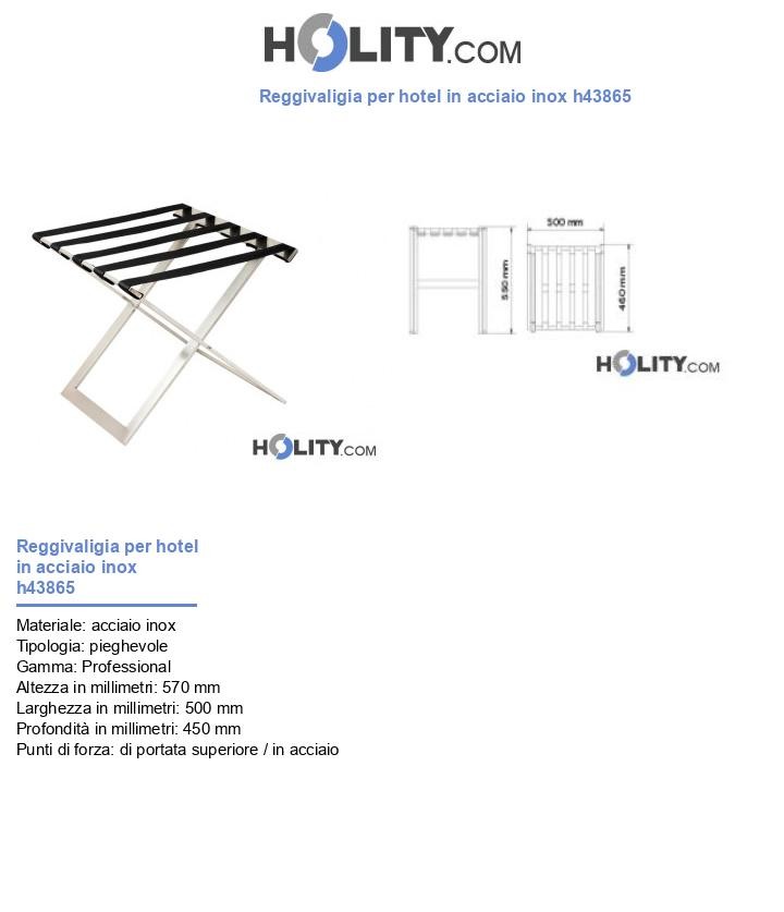 Reggivaligia per hotel in acciaio inox h43865