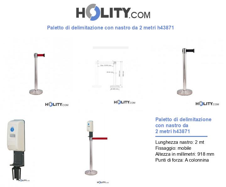 Paletto di delimitazione con nastro da 2 metri h43871
