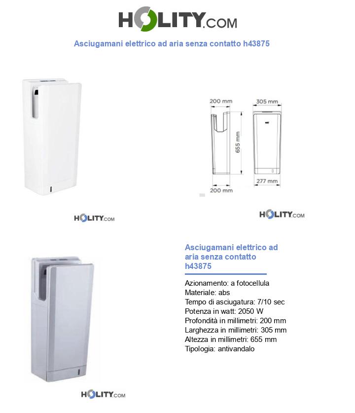 Asciugamani elettrico ad aria senza contatto h43875