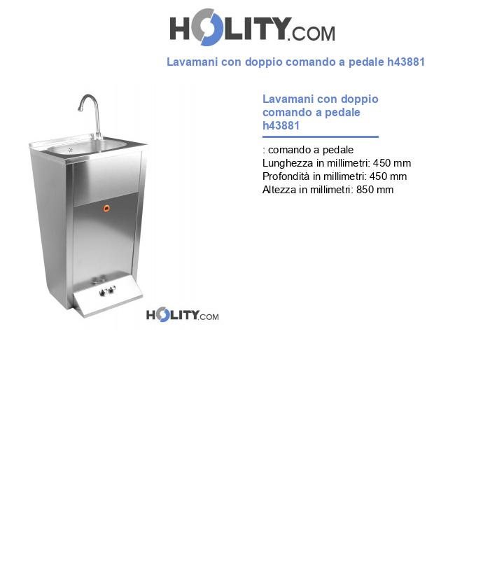 Lavamani con doppio comando a pedale h43881