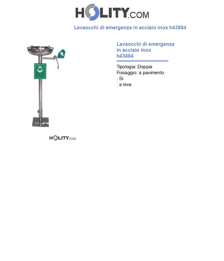 Lavaocchi di emergenza in acciaio inox h43884