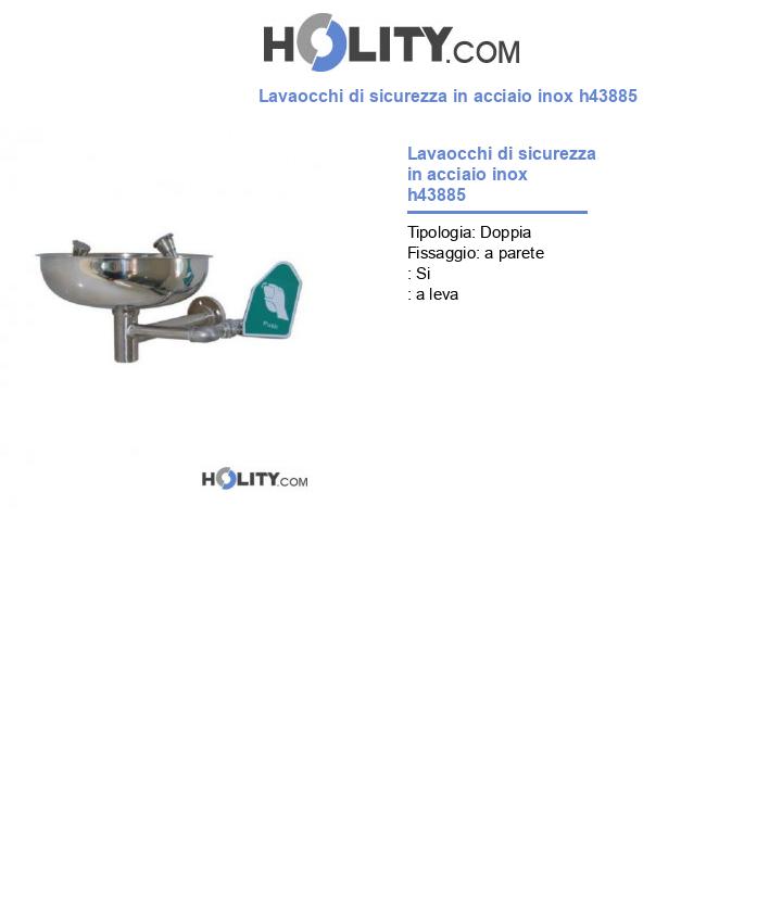 Lavaocchi di sicurezza in acciaio inox h43885