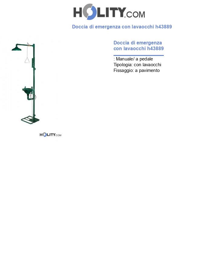 Doccia di emergenza con lavaocchi h43889