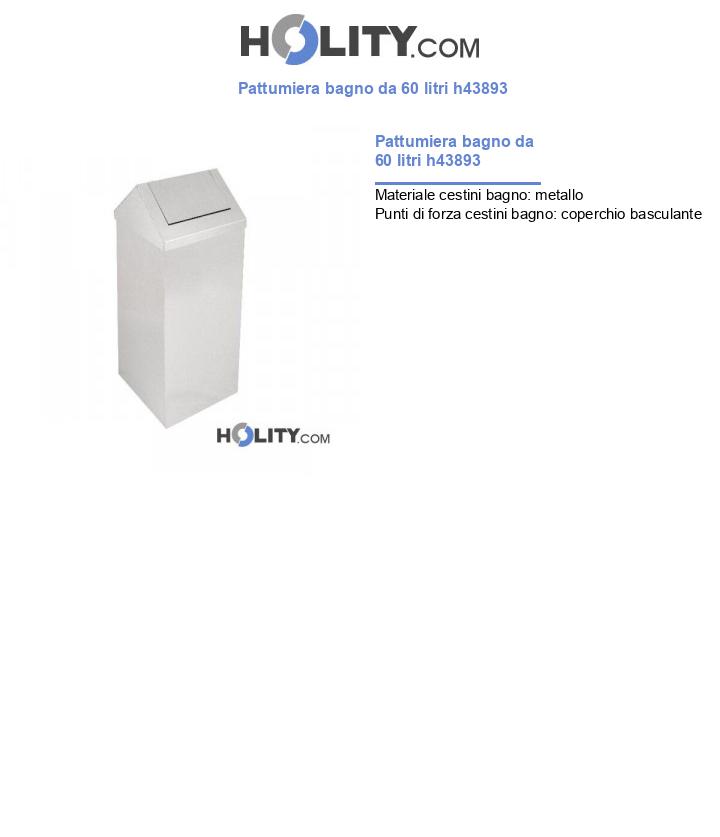Pattumiera bagno da 60 litri h43893