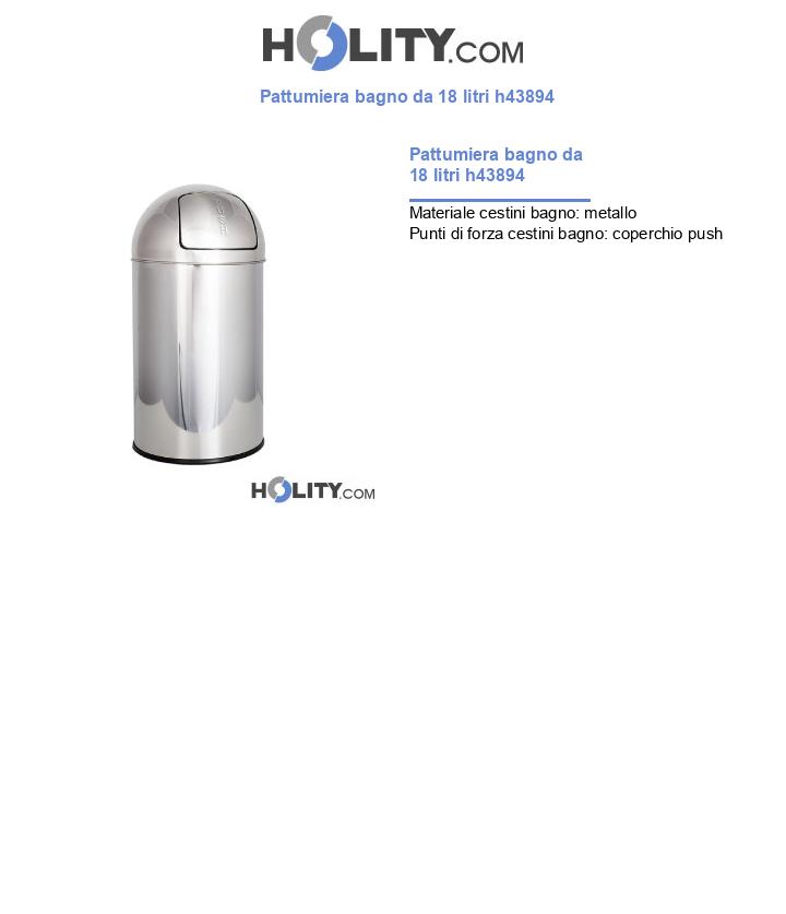 Pattumiera bagno da 18 litri h43894